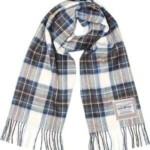 Heritage Traditions 100% Pure Wool Tartan Scarf, Muted Dress Blue Stewart  NWT